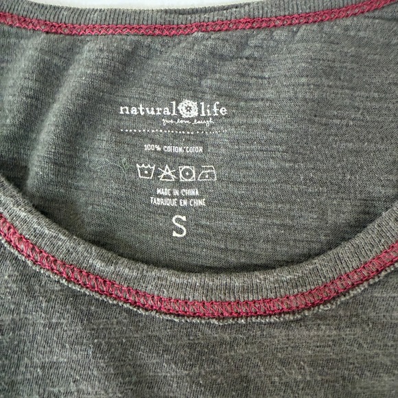 Natural Life Women S Olive Frankie Knit Tee Dress Folk Flower Relaxed Cotton - Picture 3 of 7